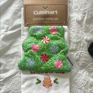 Cuisinart Holiday Pot Holder and Kitchen Towel Set NEW